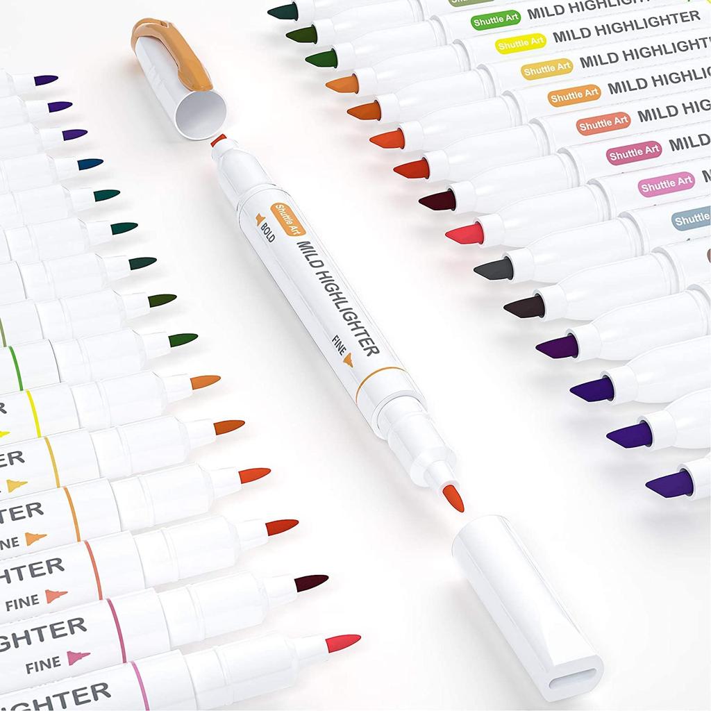 Shuttle Art Highlighter Mjuk 30 Highlighter Linje Pastell Extra Mejsel Snabb För Dagbok Kontor Set, Färg, Färger, Markör, Markör, Vattenbaserad, Färger,