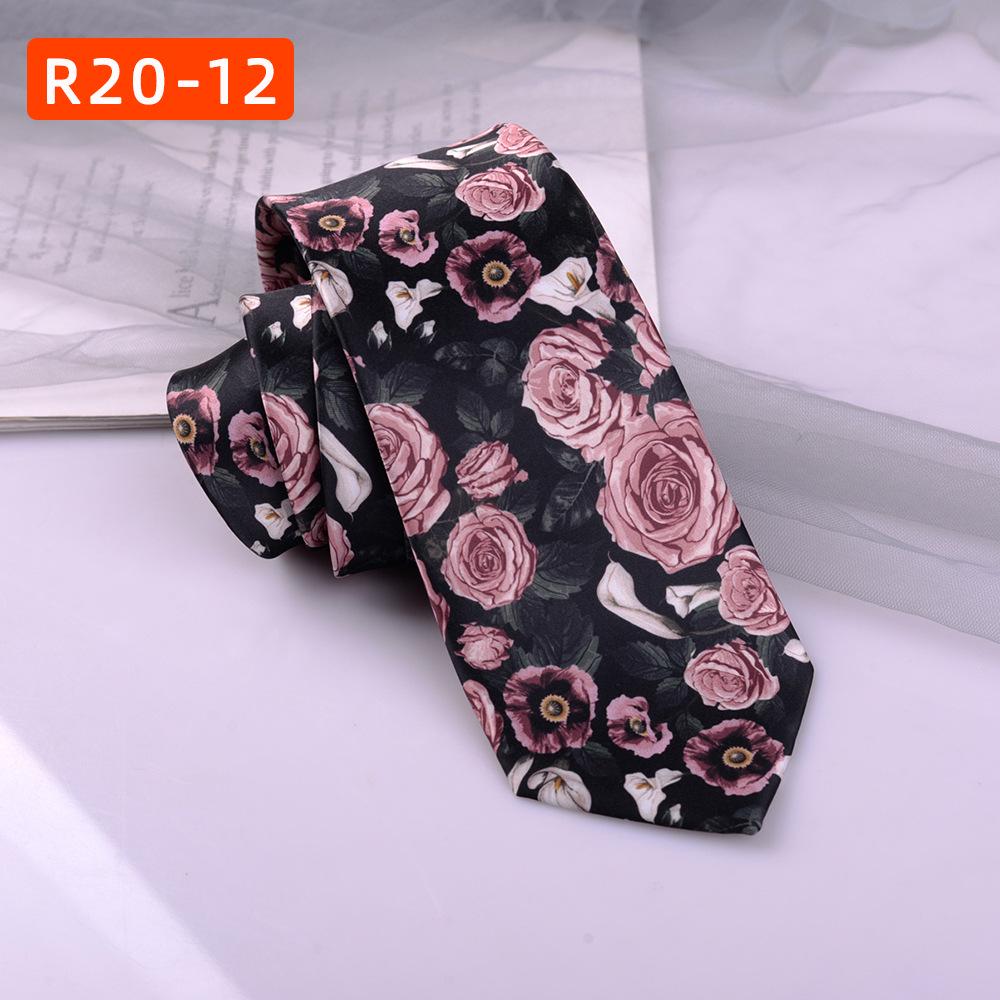 Retro Hong Kong Tie: Literary Casual Style with Animal & Floral Patterns for Men & Women