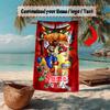 Mario Luigi Custom Name Soft Beach Towel Outdoor Vacation Beach Towel Outdoor Blanket Beach Towel Portable For Travel Beach