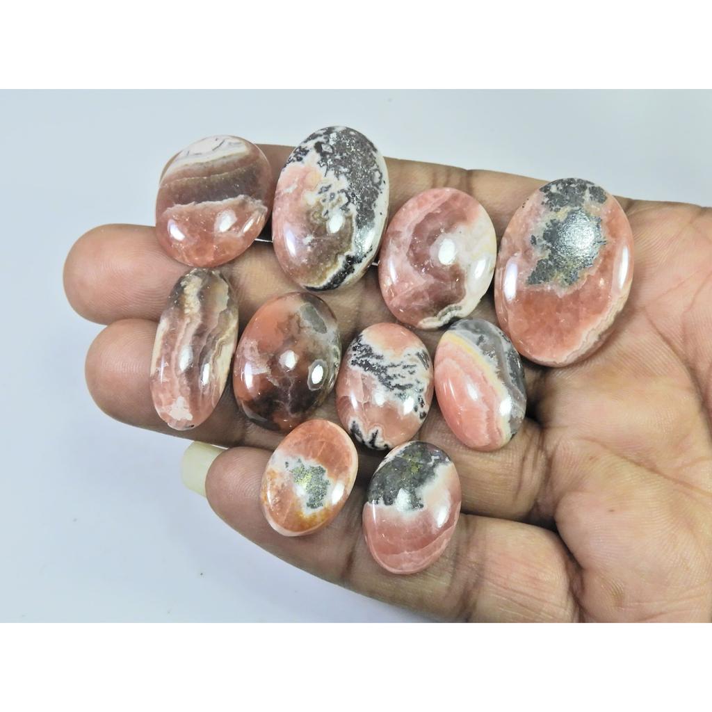 268Cts. Natural Rhadochrosite Oval Cabochon Loose Gemstone 10 Pcs Lot C-1840
