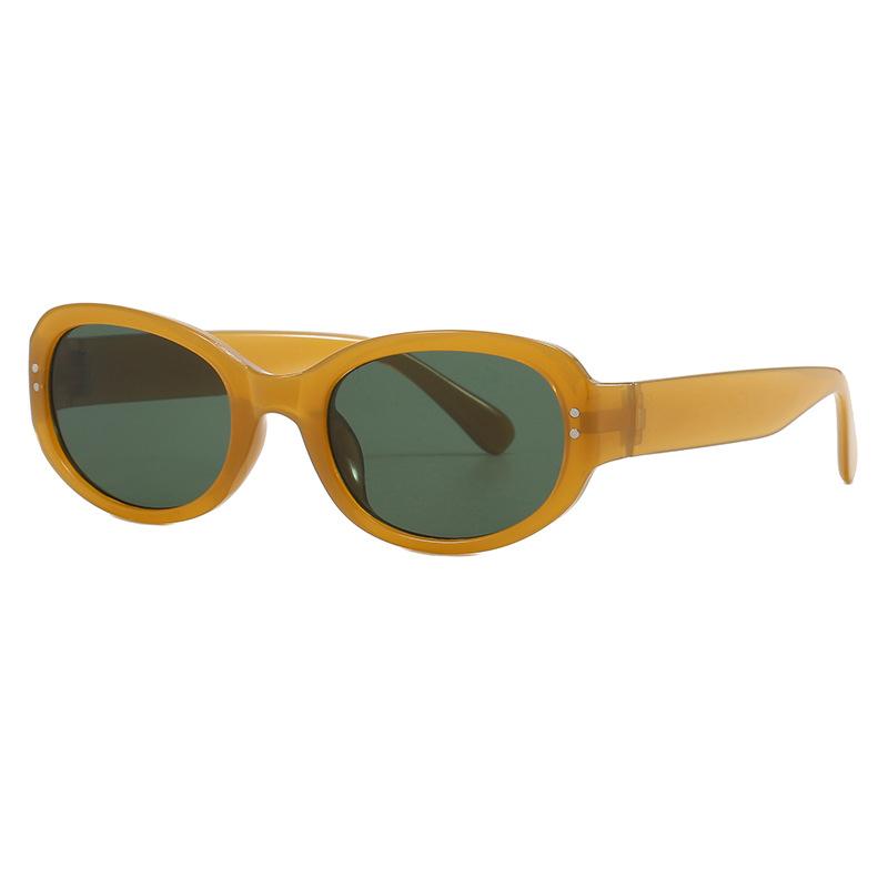 Retro Ovale Sonnenbrille Damen Herren Luxusmarke Kompakte Sonnenbrille Vintage Runde Augen Brille Damen Schutzbrille für Männer Frauen