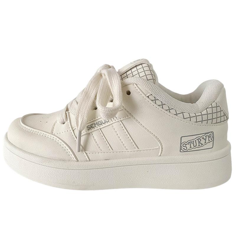 Couple shoes large size 414243 white shoes women's shoes bread shoes 2025 spring new leather versatile board shoes generation
