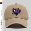 Pc Purple Rose Dark Pattern Heart Print Baseball Cap Spring Summer Travel Suitable Sun Hat Comfortable Lightweight Adjustable
