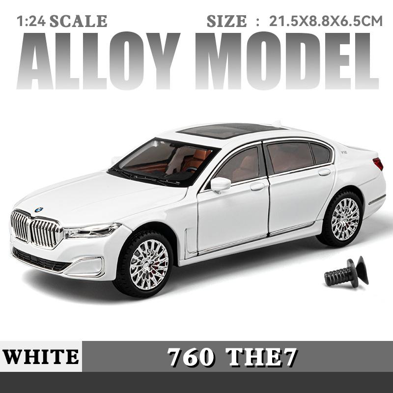 1/24 BMW 760Li Komputerowe ozdoby na biurko Stop metalu Odlew ciśnieniowy Model samochodu Zabawki dla dzieci Dekoracja butikowa Odpowiednia dla nastolatków Prezent