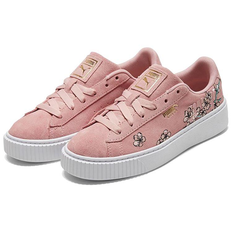 Puma Platform Strap Low-Top Sneakers Women Sneakers Pink White 365224-01