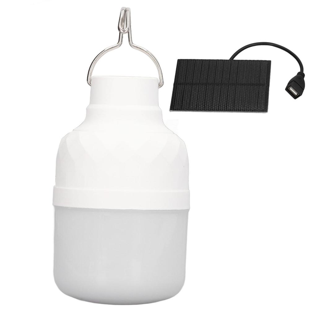 Solar Powered LED Bulb 40W 5000K 1500lm Portable LED Light Bulb with 3W 5V Solar Panel for Camping