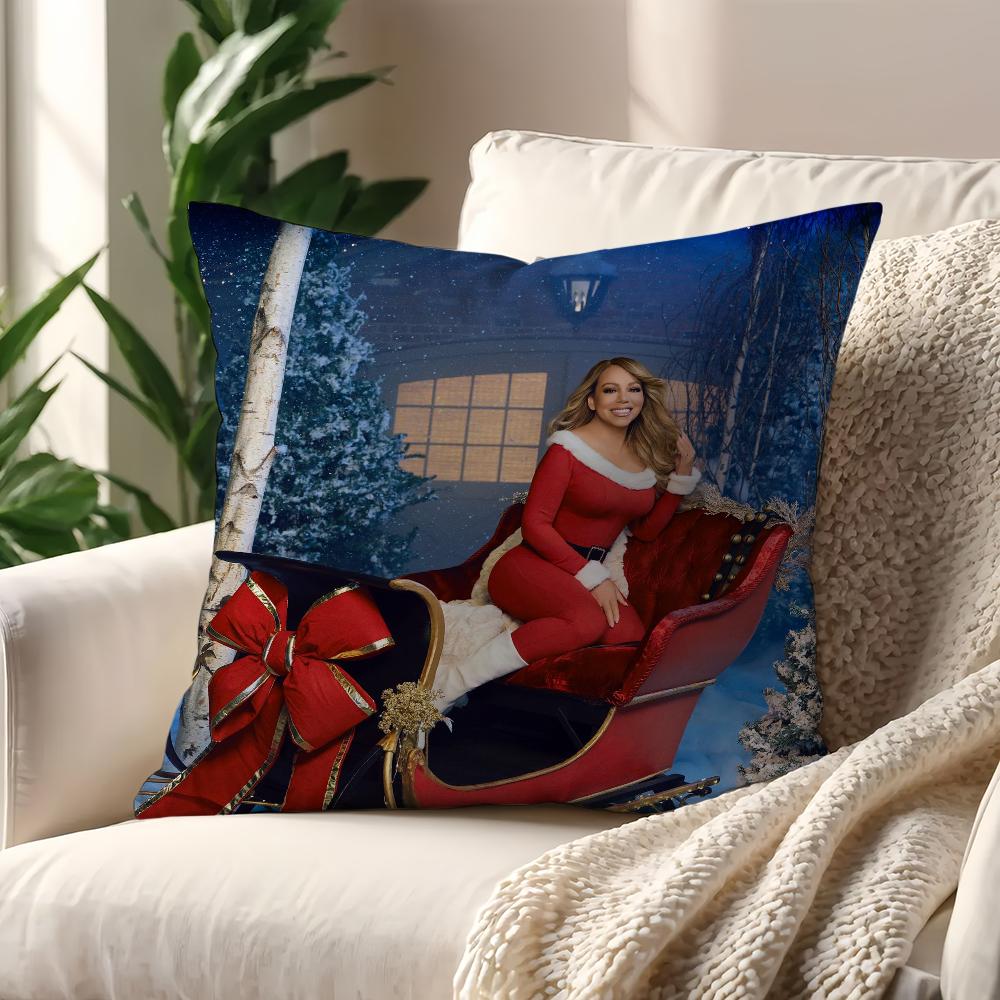 Singer M-Mariah Carey Merry Christmas Cushion Cover Pillow Cover Decoration Room Home Sofa Living Office Car Nordic Simplicity