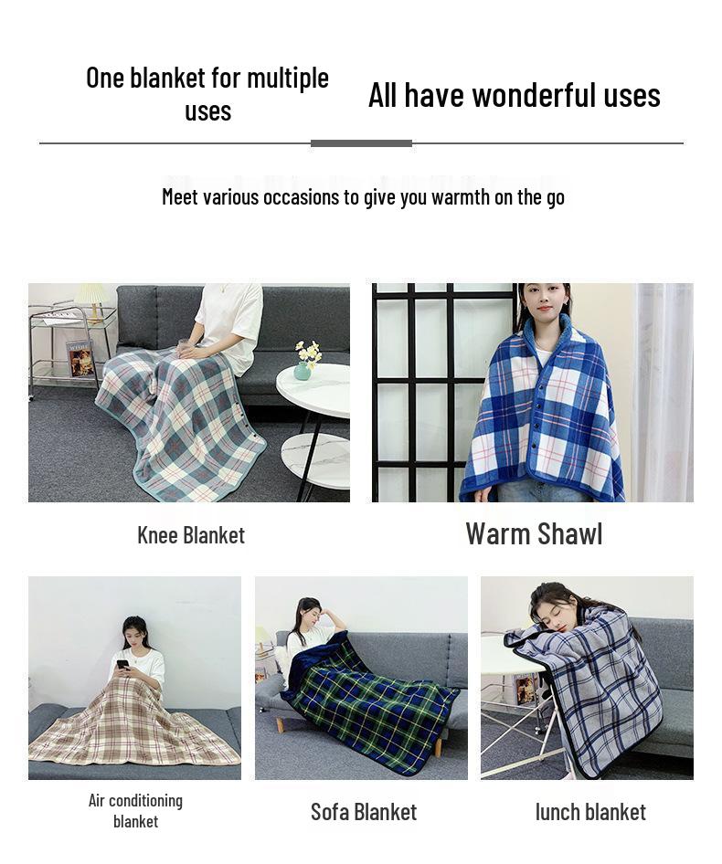 Multi-Purpose Moisture-Absorbing Heat-Generating Flannel Blanket: Cozy Fleece Shawl & Warm Nap Blanket