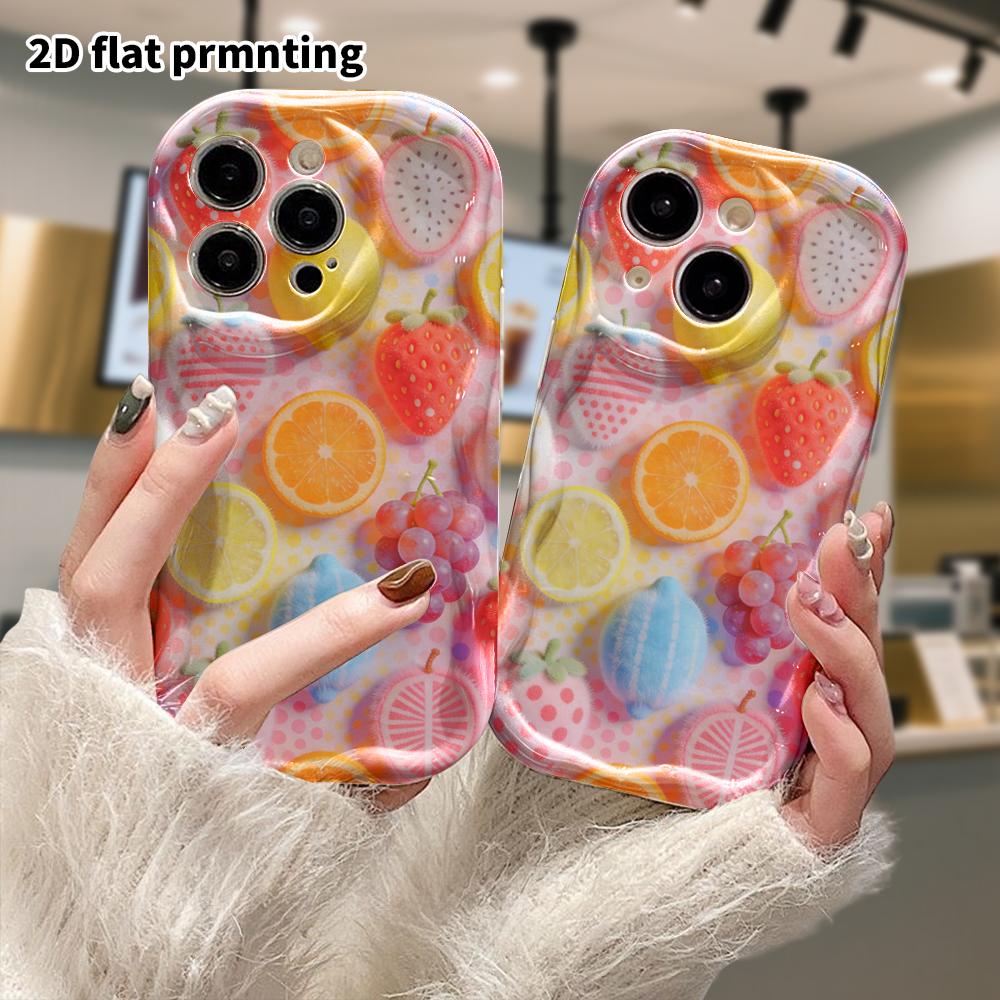 Phone Case: 2D flat, suitable for iPhone 18, 17, 16, 15, 14, 13, 12Pro protective case, fruit pattern, perfect Christmas and Halloween holiday gift