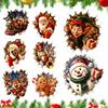 Seasonal Wall Art Christmas Break-In 3D Decal, Santa Claus/Deer/Snowman/Elf/Dog/Nutcracker/Gingerbread Man Patterns Window Holiday Atmosphere