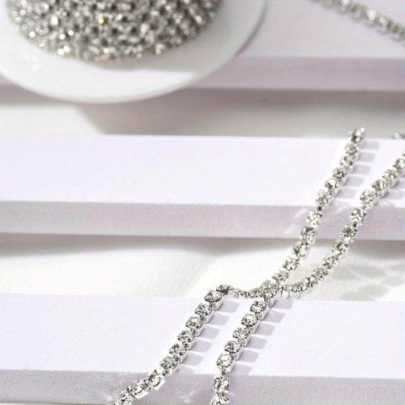 1 rulle Klo Strass Kristall Tofs Gör-det-själv Kläder Örhänge Tillbehör Pärlor Diamant Strass Kedja