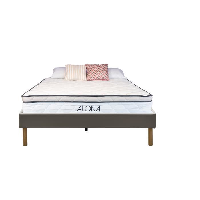 MATELAS + SOMMIER - KING OF DREAMS - Gregory - 140x200 cm - Mémoire de forme - 80 Kg/m3