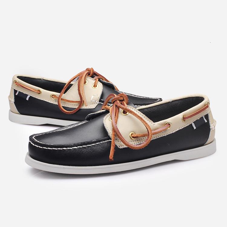 Leather Shoes Men's British Style Men's Business Leather Sailing Shoes Leather Shoes Inner Seam Craftsmanship Trend Casual Leather Shoes