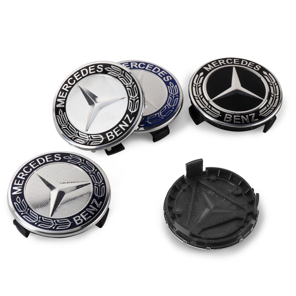 4pcs 75mm Car Wheel Center Cap Hub Badge Covers  Accessories for Mercedes Benz A B C E M R G S Class Exclusive AMG W108 W124