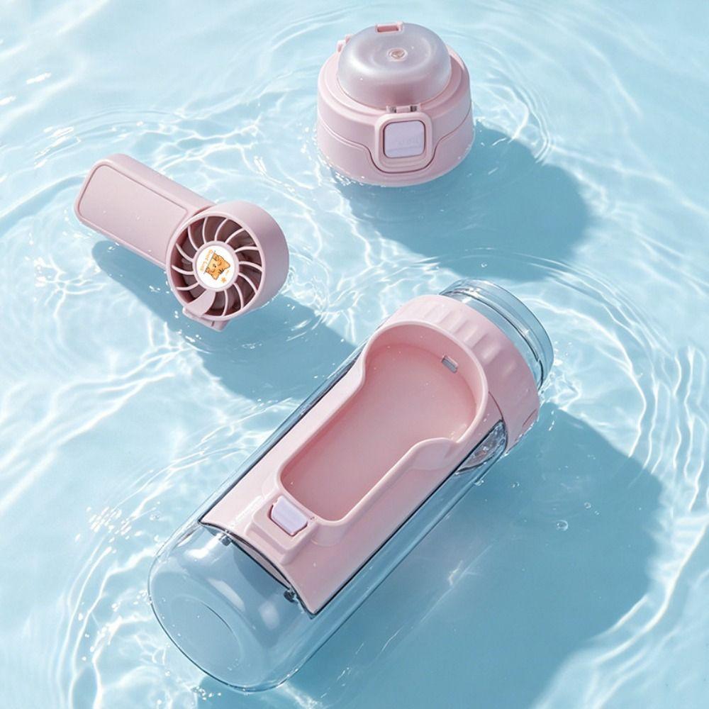 Leak-proof Mist Fan Water Bottle 610 ML Sports Drinking Bottle Cold Drink Water Cup Travel
