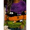 Tops for Women Halloween Print Round Neck Long Sleeve T-shirt Fall Casual Slim Pullover Women's Long Sleeve Top