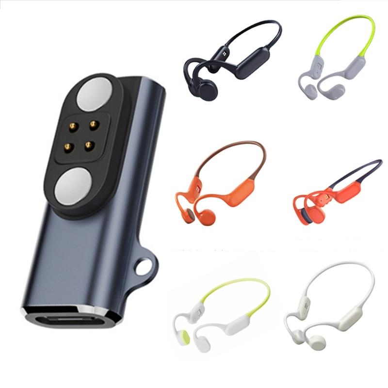 Bone Conductions Headphone Charging Adapter for X18 Magnetic Adapter Type C to 4 Pin Charging Converter Portable