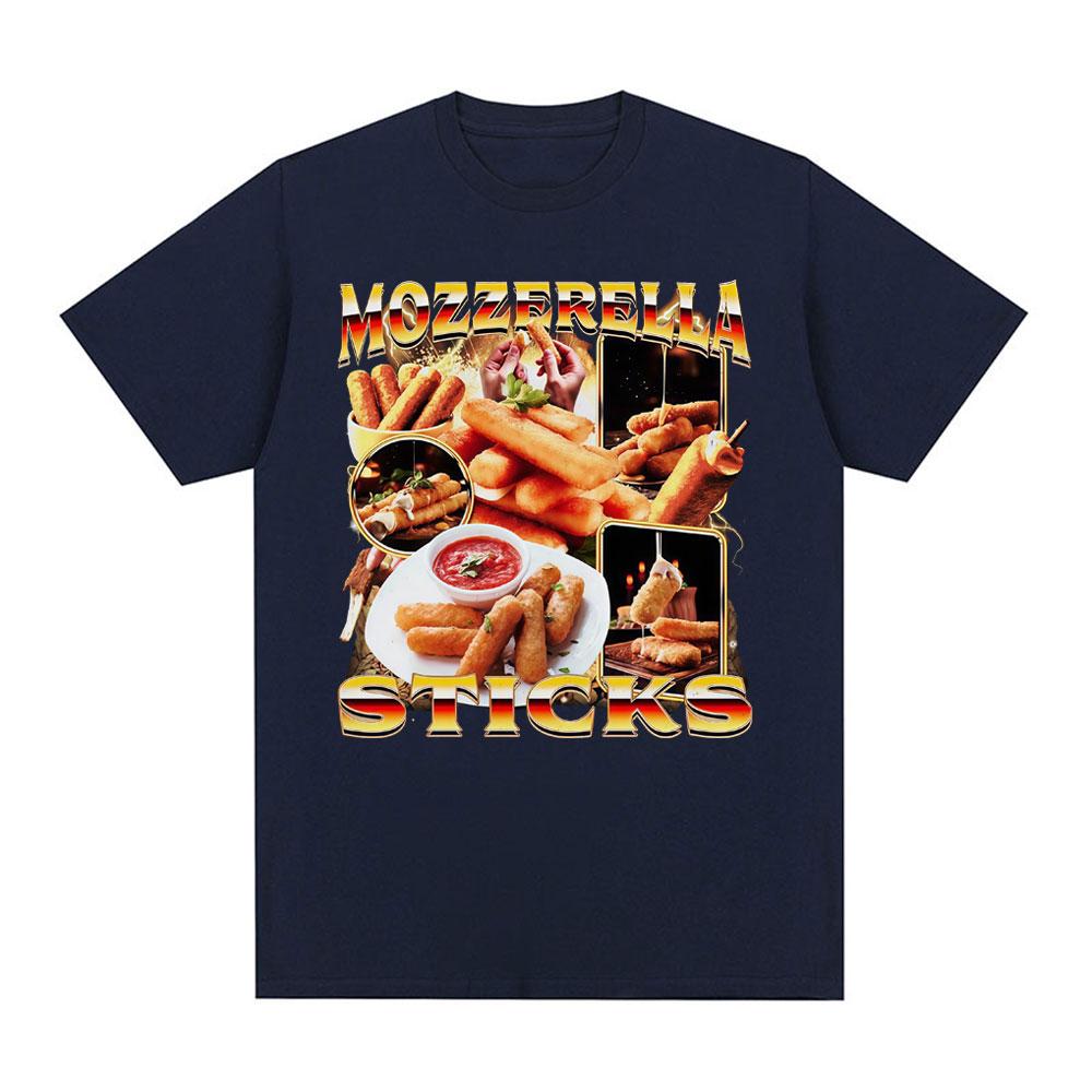 

Mozzerella Sticks Fun Food Meme Tshirt 2026 Summer New Mens Womens Casual Cotton Fashion Short Sleeve Tshirt Street Wear S