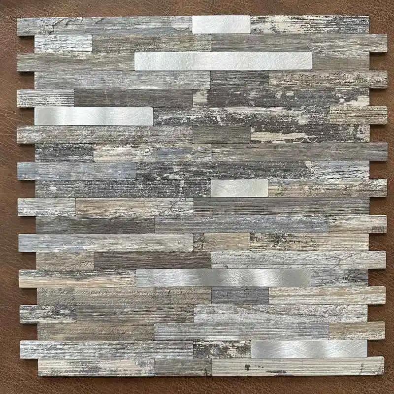 4pcs/lot Mosaic Wall Tile Peel And Stick Self Adhesive Waterproof Aluminum composite rectangle Kitchen Bath Tile Backsplash 118