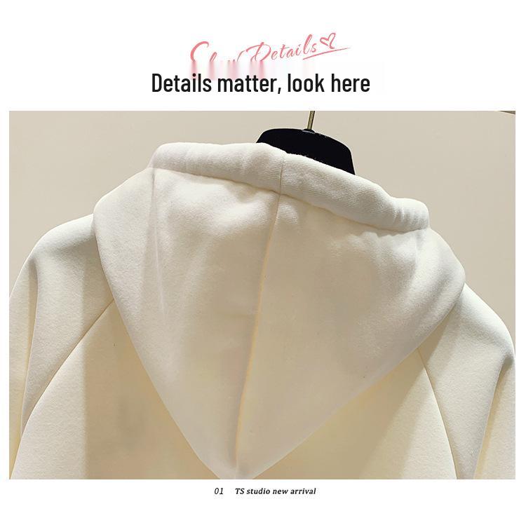 Women's Fleece-Lined Hooded Sweatshirt - New 2024 Petite Winter Dopamine Style