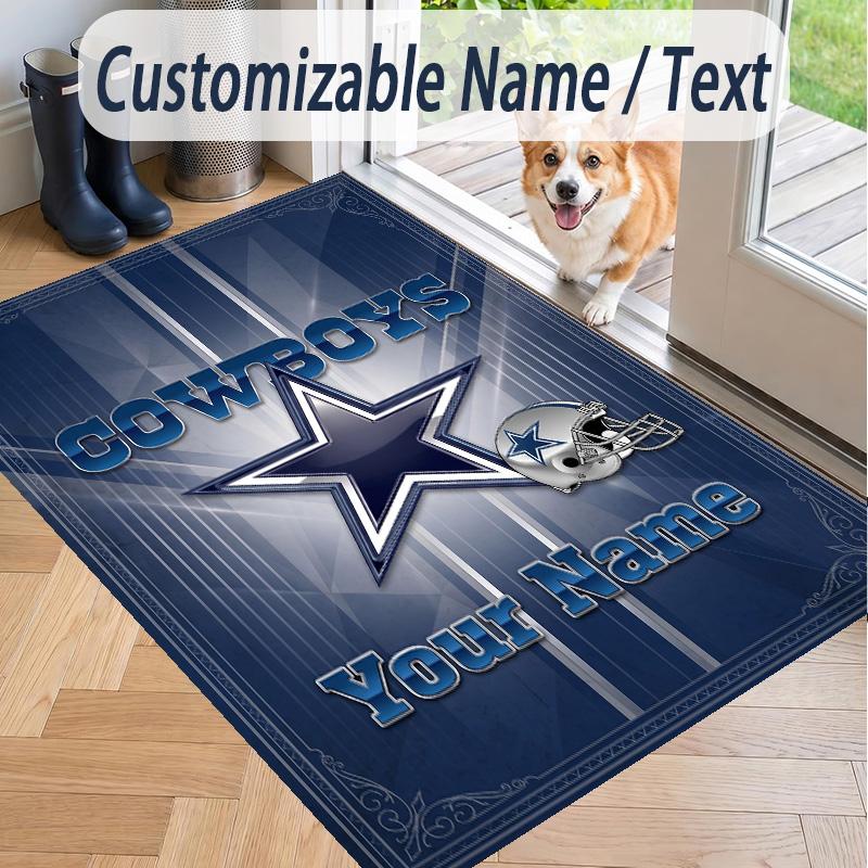 Custom Text Printed Rug Dallas Cowboys Non Slip Floor Carpet For Home Room Decor