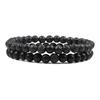 Sett Armbånd Par Avstand Svart Hvit Naturlig Lavastein Tiger Eye Beaded Yoga Armbånd for Menn Kvinner Elastisk tau Smykker