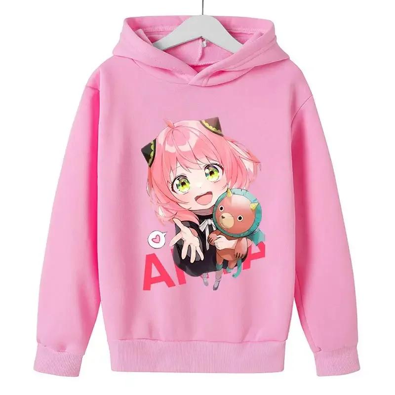 Cute casual hooded sweatshirt for kids, cartoon girl with plush toy art design, skin-friendly fabric, easy matching for school and daily occasions.