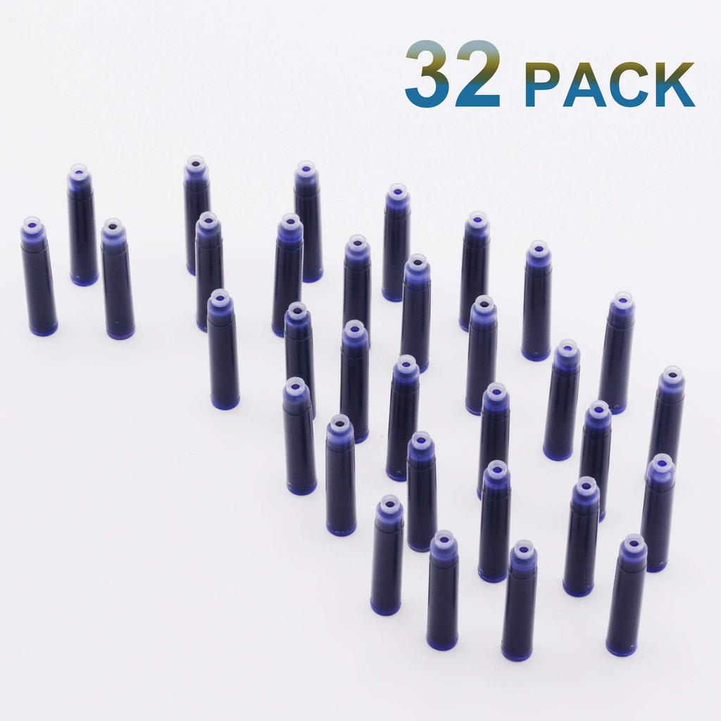 LACHIEVA LUX Fountain Pen Ink Cartridge Ink for Fountain Pens (32 cartridges, black)