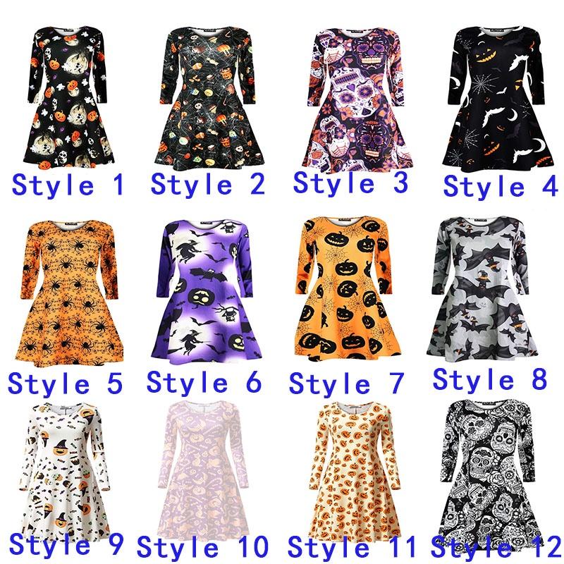 Premium Quality Womens Vampire Horror Blood Halloween Costume Flared Swing Dress