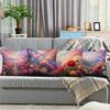 4Pcs Rainbow Peony Flower Sea Digital Printing Pillow Cover Short Plush Suitable Living Rooms Bedrooms Sofas Throw Cushion Cover