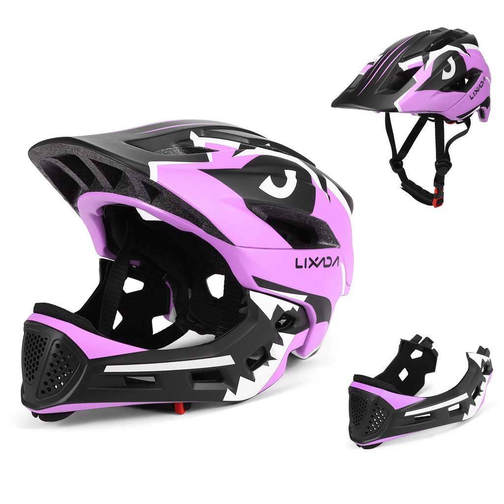New Kids Detachable Full Face Helmet for BMX Bike Skateboarding Roller Skating Adjustable Impact-Resistant Sports Safety Gear