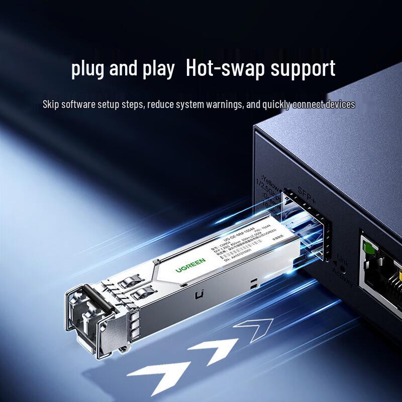 Ugreen 1.25G SFP Multimode LC Optical Transceiver, 550m