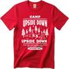 Graphic summer For her tshirt Camp Upside Down Forest Campfire Adventure Summer 1983 Short Sleeve Comfortable Oneck Tee shirt