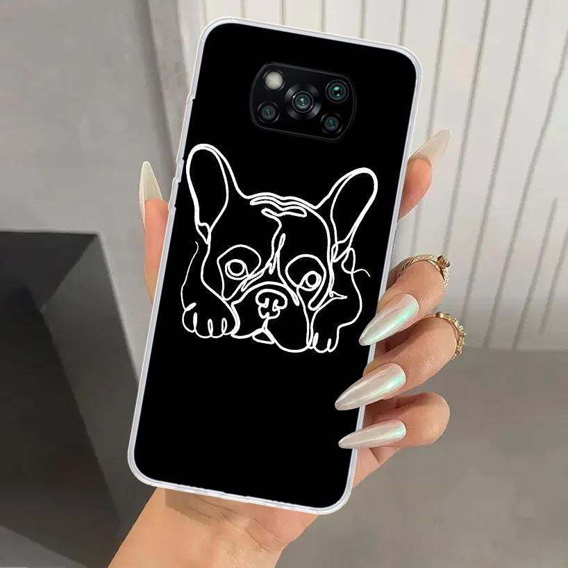 French Bulldog Black White Phone Case for Xiaomi Poco X5 X6 X7 Pro F7 Ultra M7 Redmi 15 15C 13 13C 12 12C 10 10A 10C 9 9A 9C 9T