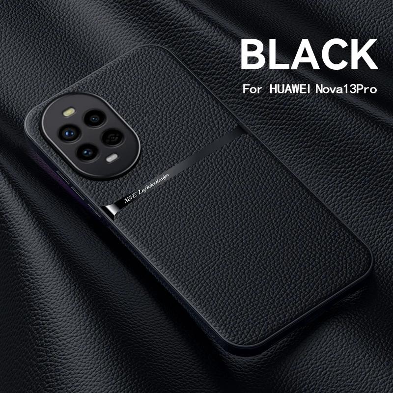 

Роскошный ударопрочный кожаный чехол Coque для Huawei Nova 13 Pro Магнитный чехол-оболочка для телефона Huawei Nova14Pro 14 Ultra Чехол-обложка Huawei Nova 14 чёрный