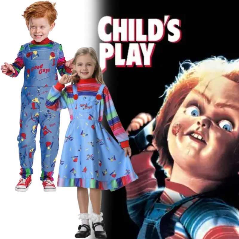Halloween Chucky Costume For Kids With Polyester Fabric And Spooky Clown Design For Stage Performance