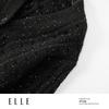 ELLE Women's Sequin V-Neck Merino Wool Cardigan