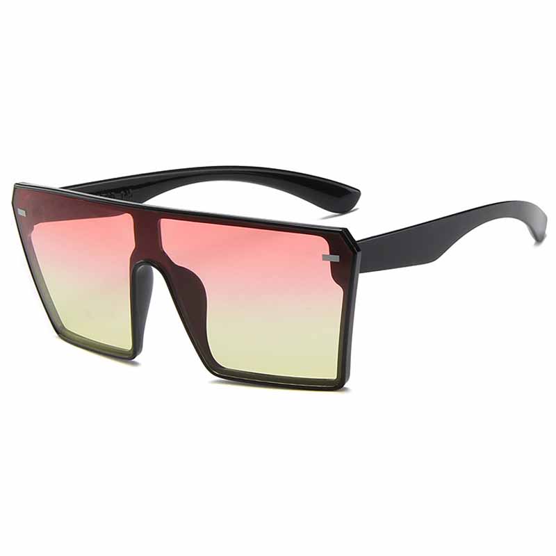 Vintage Luxury Brand Sunglasses Women Men Big Frame Square Windproof UV400 Protection Rivets Shades