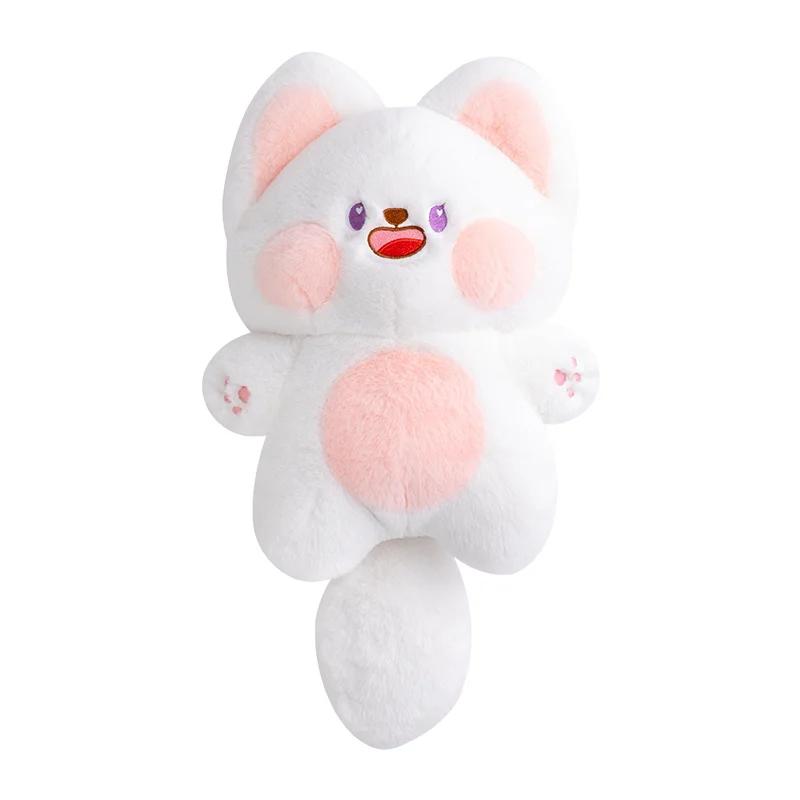

25/38cm Big Cheek Cat Doll Cute Standing Kitten Cartoon Animal Plush Toy Stuffed Shy Face Kitten Baby Appease Doll Gift for Kids St Practical Use about 25cm