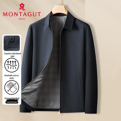 MONTAGUT Men's Plaid Lined Windproof Jacket