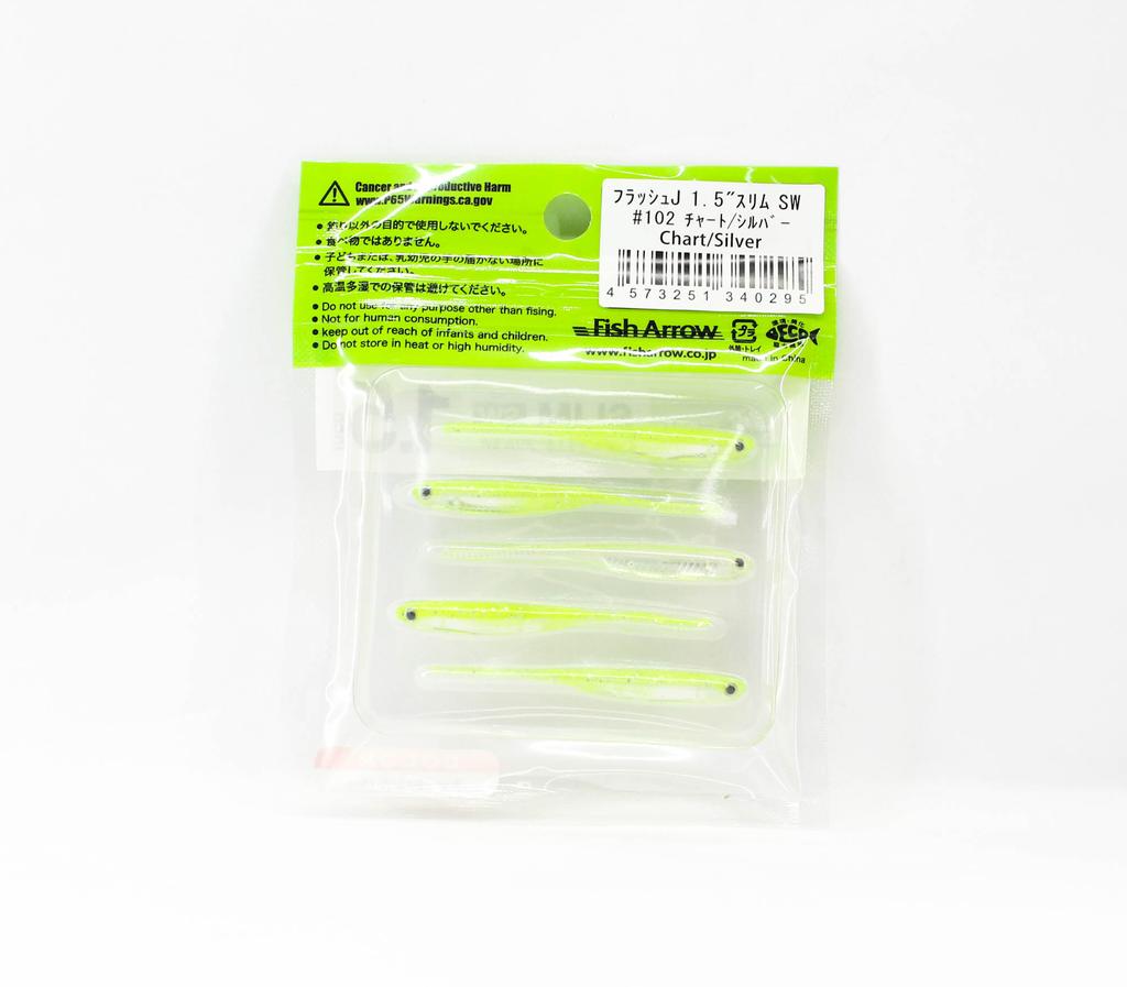Fish Arrow Soft Lure Flash J Slim SW 1.5 Inch 5 Piece per pack #102 (0295)
