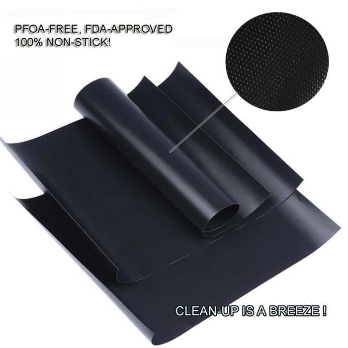 Barbecue Grill Mesh Mat Feuille Réutilisable Résistant Antiadhésif Barbecue Cuire Viande Noir