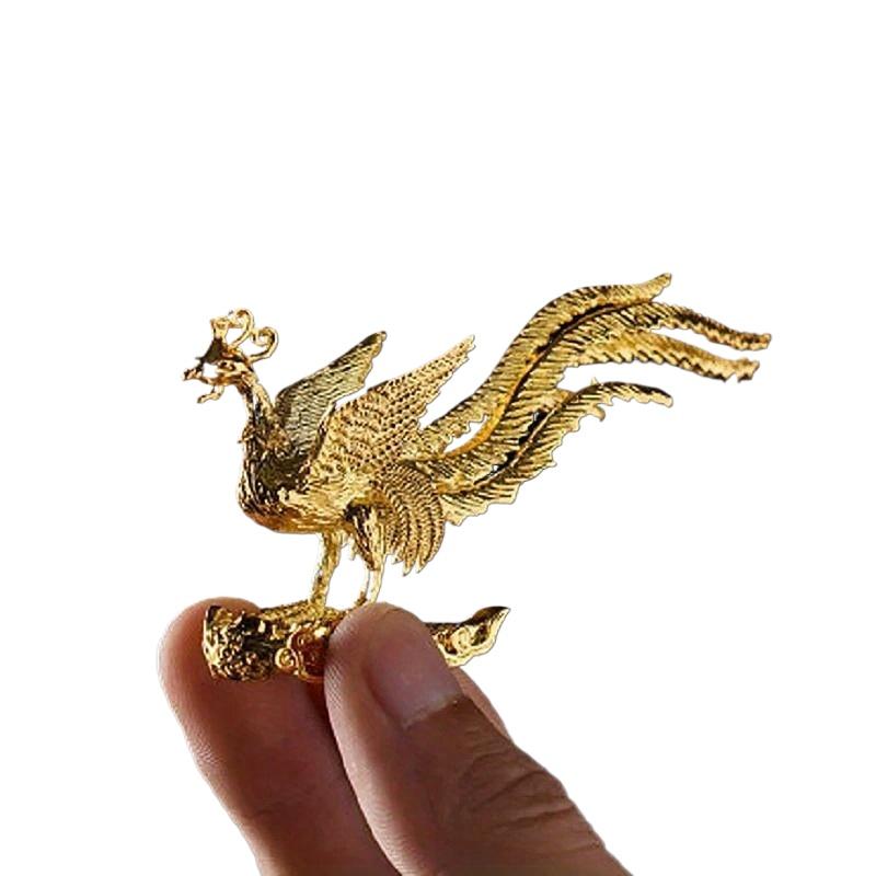 

1 шт. Фигурка Феникса, расправившего крылья и ступающего по облакам, украшение для дома, статуэтка Феникса Нирда на удачу 1pc золотой