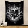"Elegant Heart with Musical Notes Design" Patterned tapestry home decor, suitable for bedroom and living room, gift