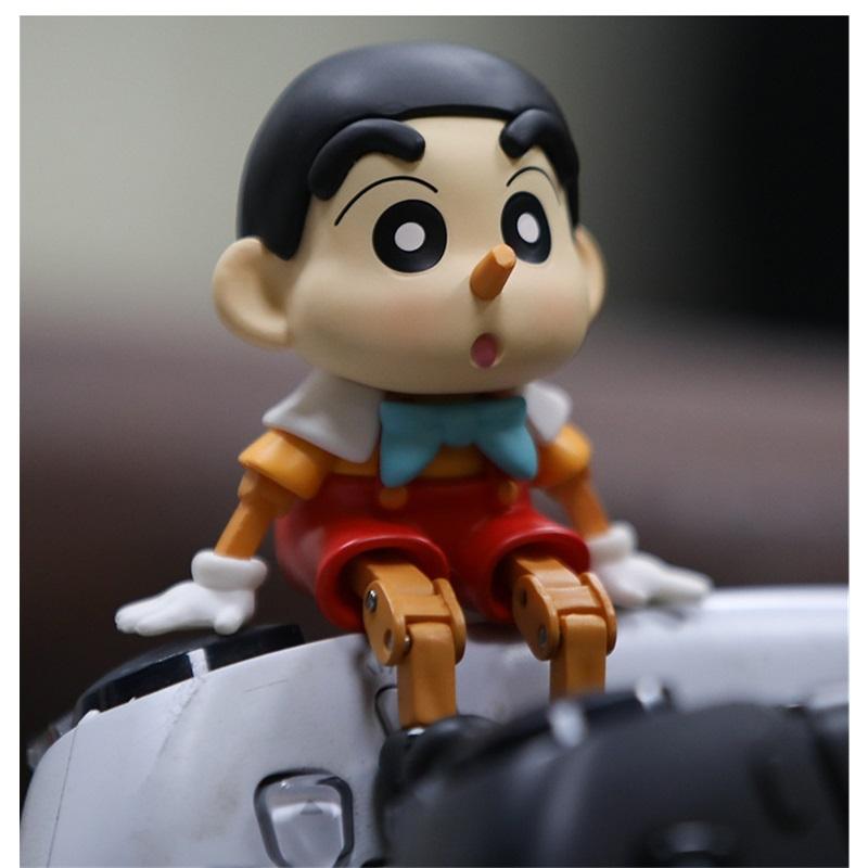 Anime Pinocchio Crayon Shin-chan Q Version Action Figure PVC Model Statue Toys Doll Car ornaments Collection Gifts