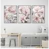 Nordic Pink Floral Canvas Painting Flower Posters and Prints Wall Art Pictures for Living Room Home Wall Decoration Gift