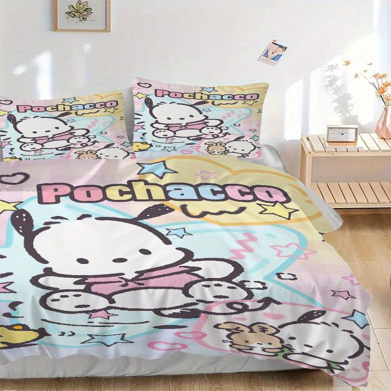 3pcs Idea POCHACCO Three-Piece Patterned Quilt Cover Set - Soft and Cozy Bedroom, Guest Room and Dorm Decorative Bedding 3-Piece Set 1 Quilt Cove