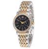 Women's Quartz Watch with Rhinestone, Alloy Steel Band, and Simple Scale Design