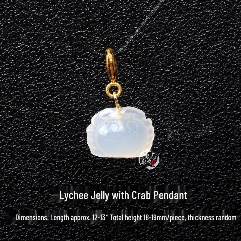 Nanhong Agate Lychee Jelly Rabbit Pendant - Crystal Beading Bracelet Accessory