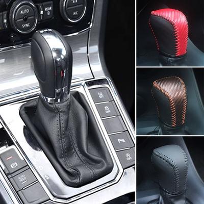 Leather Shift Knob Cover Non-Slip Car Interior Accessories Durable Car Shift Handle Cover  for Car